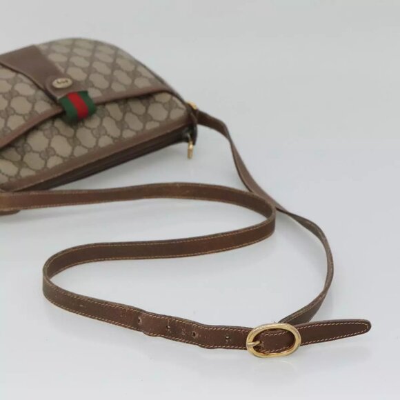 GUCCI GG Supreme Web Sherry Line Shoulder Bag PVC Beige Red 89 02 032 Auth BA465 - Picture 8 of 16